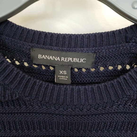 Banana Republic Ruffled Navy Blue Sweater Sz XS - Picture 3 of 4